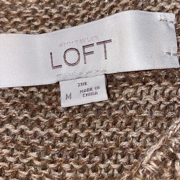 ANN TAYLOR LOFT Gold Speck Zoe Short Sleeve Knit Top-M - Picture 7 of 8